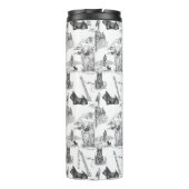 SCOTTISH Terrier Black Toile mit Monogramm Thermosbecher (Rückseite)