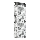 SCOTTISH Terrier Black Toile mit Monogramm Thermosbecher (Nach rechts gedreht)