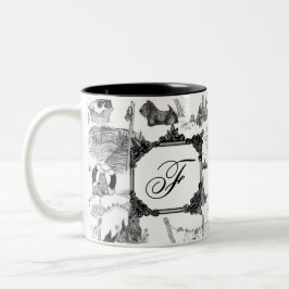 SCOTTISH Terrier Black Toile mit Monogramm Zweifarbige Tasse