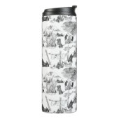 SCOTTISH Terrier Black Toile Thermosbecher (Nach links gedreht)