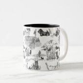 SCOTTISH Terrier Black Toile Zweifarbige Tasse (VorderseiteRechts)