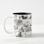 SCOTTISH Terrier Black Toile Zweifarbige Tasse (Links)