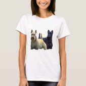 Scottish Terrier Black/Wheaten perky stehend T-Shirt (Vorderseite)