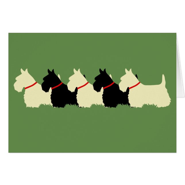 Scottish Terrier Black/Wheaten Silhouette (Vorderseite (Horizontal))