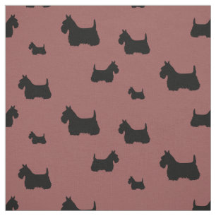 Scottish Terrier Black/Wheaten Silhouette Stoff