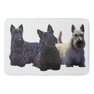 Scottish Terrier Black/Wheaten trio, schwarzer Hun Badematte