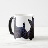 Scottish Terrier Black/Wheaten trio, schwarzer Hun Verwandlungstasse (Vorderseite Links)