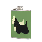 Scottish Terrier Black/White Silhouette Flachmann (Links)