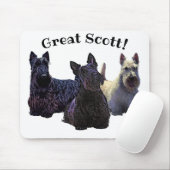 Scottish Terrier Black/White Trio, Great Scott! Mousepad (Mit Mouse)
