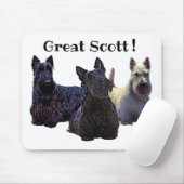 Scottish Terrier Black/White Trio, Great Scott! Mousepad (Mit Mouse)