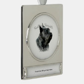 Scottish Terrier (blk) Mama 2 Banner-Ornament Silber (Rechts)