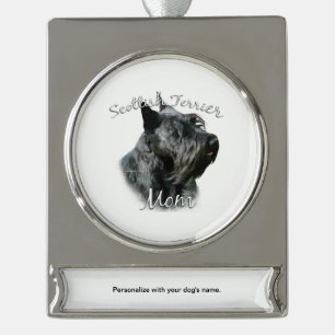 Scottish Terrier (blk) Mama 2 Banner-Ornament Silber