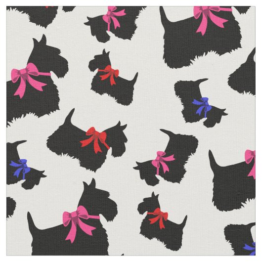 Scottish Terrier blk Silhouette, rot/pink/blau Stoff (Nahaufnahme)