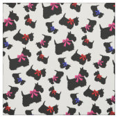 Scottish Terrier blk Silhouette, rot/pink/blau Stoff (Muster)