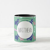 Scottish Terrier Bones Monogram Name Combo Tasse (Zentrum)