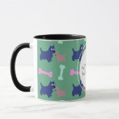 Scottish Terrier Bones Monogram Name Combo Tasse (Links)
