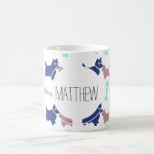 Scottish Terrier Bones Monogram Name Tasse (Mittel)