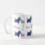 Scottish Terrier Bones Monogram Name Tasse (Links)