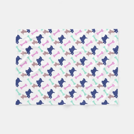 Scottish Terrier Bones wählen Farbe Dog Blanket 2 Fleecedecke (Vorderseite (Horizontal))