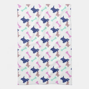 Scottish Terrier Bones wählen Farbe Dogenhandtuch  Handtuch