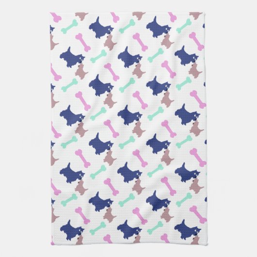 Scottish Terrier Bones wählen Farbe Dogenhandtuch Handtuch (Vertikal)