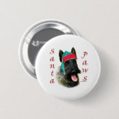 Scottish Terrier (brindle) Santa Paws Button (Vorne & Hinten)