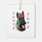 Scottish Terrier (brindle) Santa Paws Keramikornament (Links)