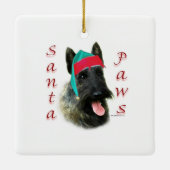 Scottish Terrier (brindle) Santa Paws Keramikornament (Rückseite)
