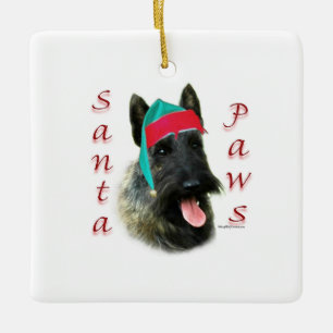 Scottish Terrier (brindle) Santa Paws Keramikornament