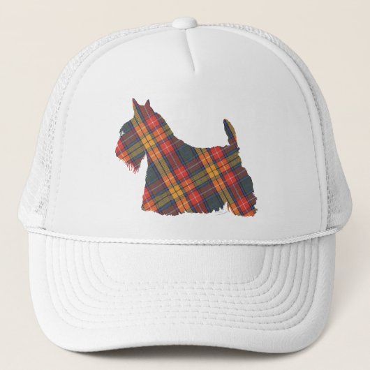 Scottish Terrier Buchanan Tartan Truckerkappe (Vorderseite)
