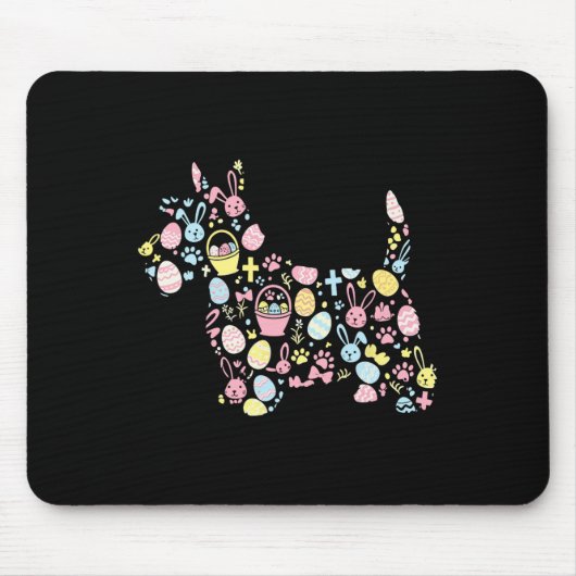 Scottish Terrier Bunny Easter Egg Osterfrau Frauen Mousepad (Vorne)