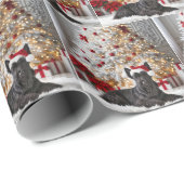 Scottish Terrier By Christmas Tree Geschenkpapier (Rolleneckpunkt)