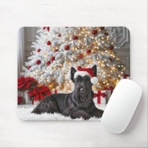 Scottish Terrier By Christmas Tree Mousepad