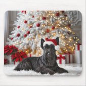 Scottish Terrier By Christmas Tree Mousepad (Vorne)