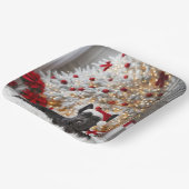 Scottish Terrier By Christmas Tree Pappteller (Gewinkelt)