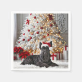 Scottish Terrier By Christmas Tree Serviette (Vorderseite)