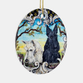 Scottish Terrier Cartouche Keramikornament (Rechts)