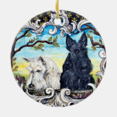 Scottish Terrier Cartouche Keramikornament (Hinten)