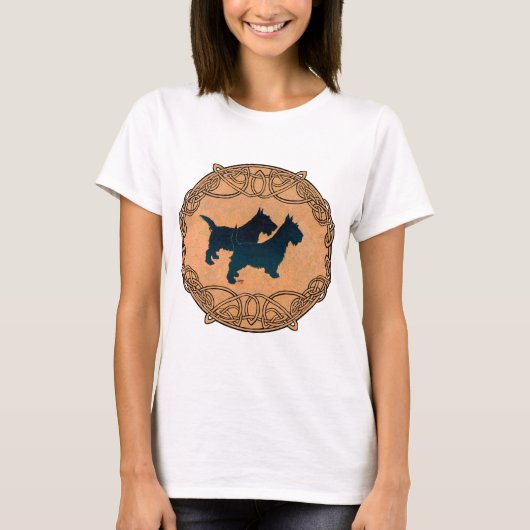Scottish Terrier Celtic Design T-Shirt (Vorderseite)