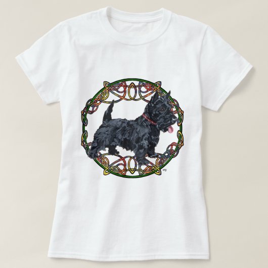 Scottish Terrier Celtic Design T-Shirt (Design vorne)