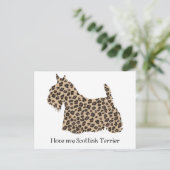 Scottish Terrier Cheetah Print Postkarte (Stehend Vorderseite)
