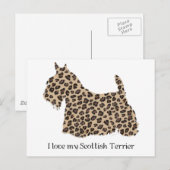 Scottish Terrier Cheetah Print Postkarte (Vorne/Hinten)