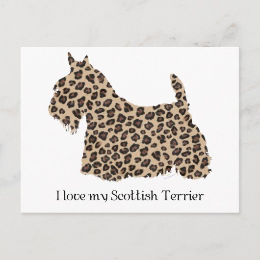 Scottish Terrier Cheetah Print Postkarte (Vorderseite)