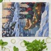 Scottish Terrier Christmas Boat Holiday Geschirrtuch (Gefaltet)