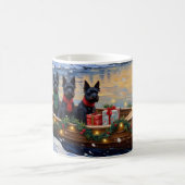 Scottish Terrier Christmas Boat Holiday Kaffeetasse (Mittel)