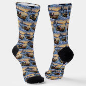 Scottish Terrier Christmas Boat Holiday Socken (Gewinkelt)