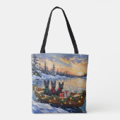 Scottish Terrier Christmas Boat Holiday Tasche (Rückseite)
