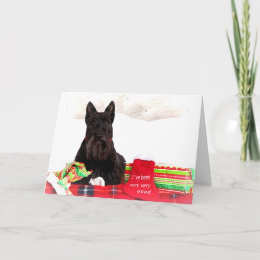 Scottish Terrier Christmas Card Feiertagskarte (Vorderseite)