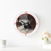 Scottish Terrier Christmas Clock Große Wanduhr (Zuhause)