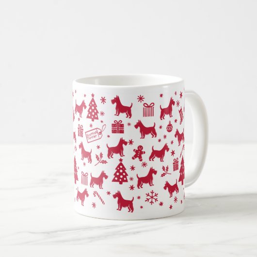 Scottish Terrier Christmas Design Kaffeetasse (VorderseiteRechts)